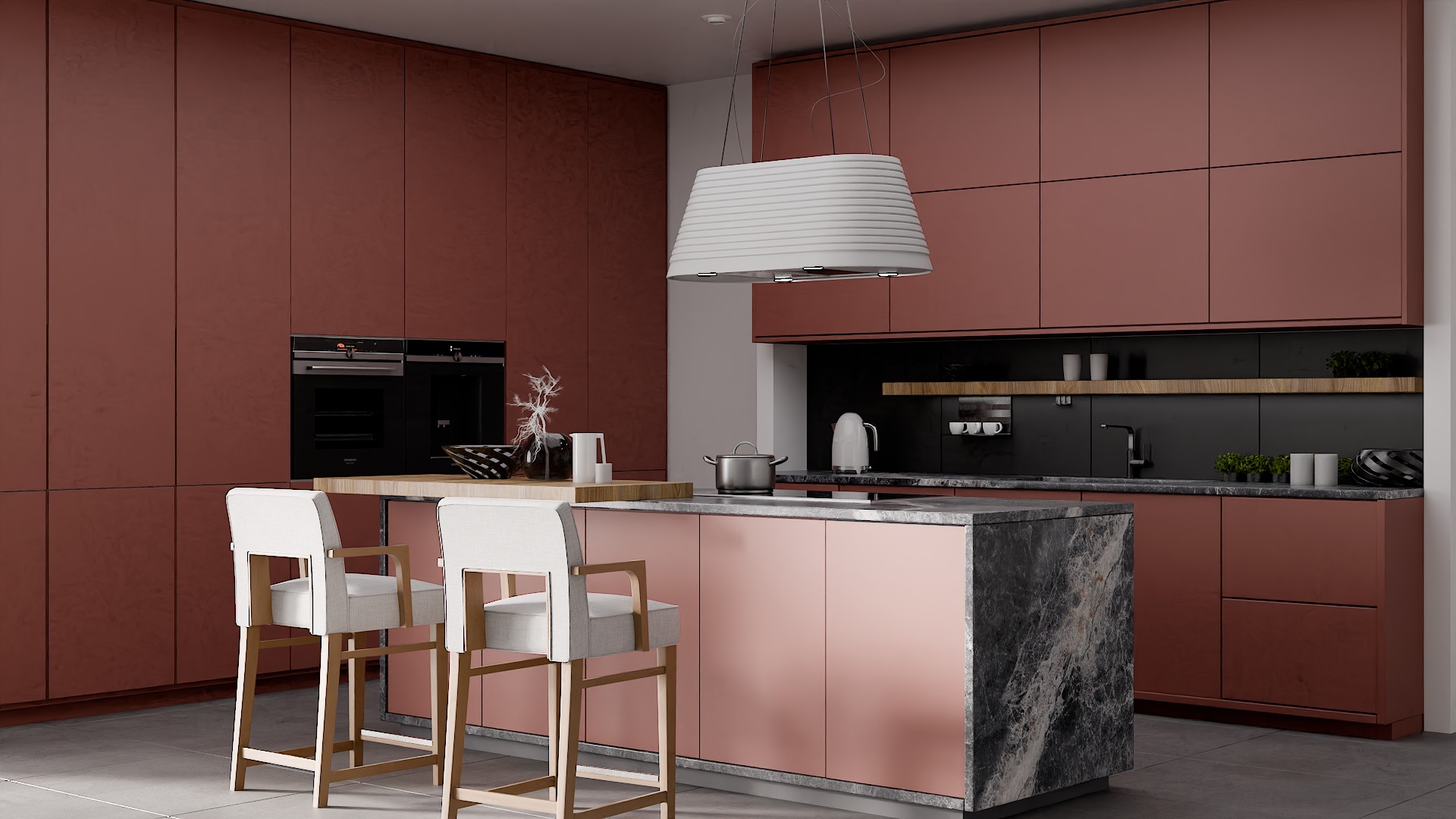 Cinnabar TruMatte â€” kitchen cabinetry
