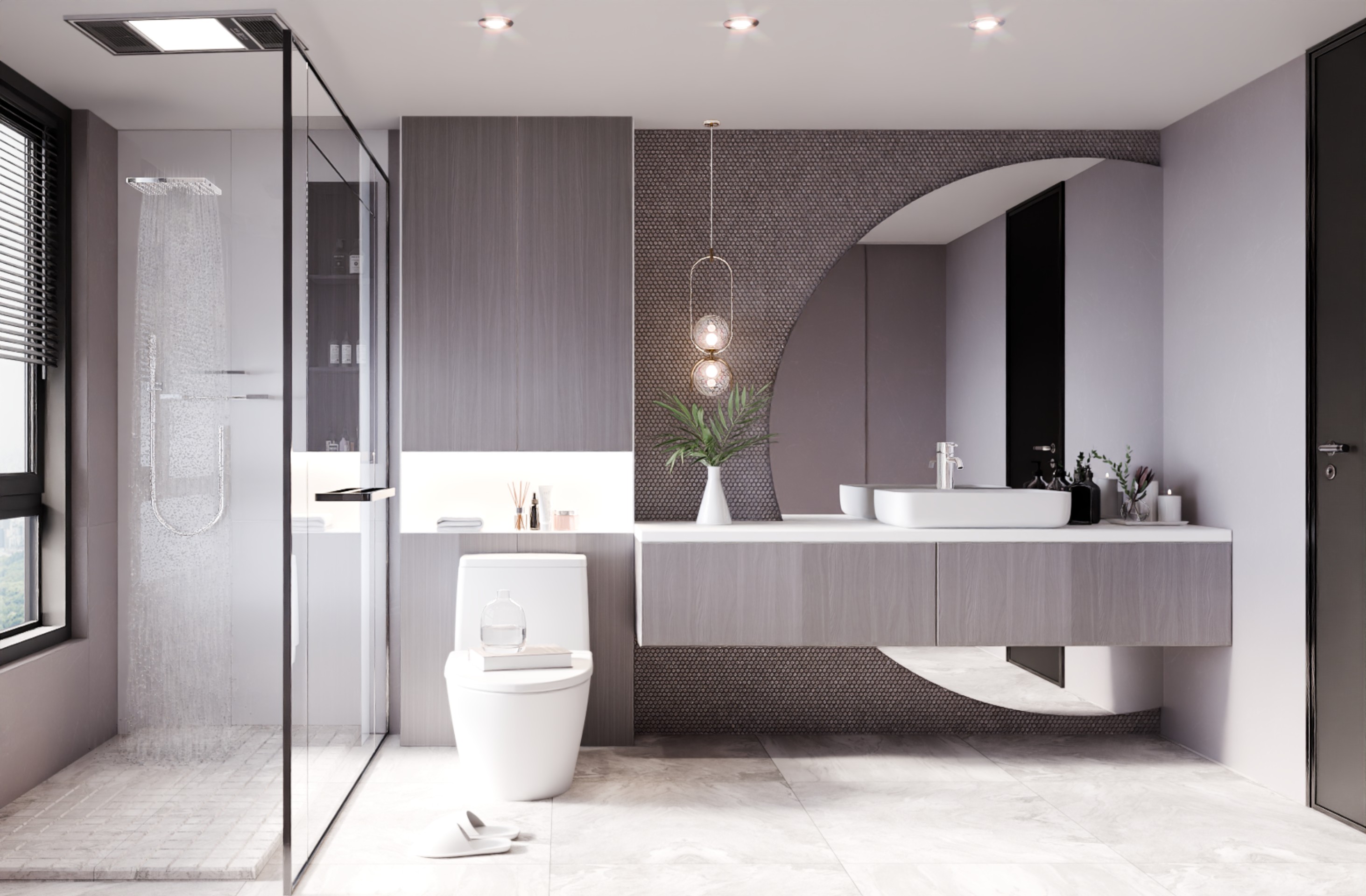 Weathered Oak — bathroom render
